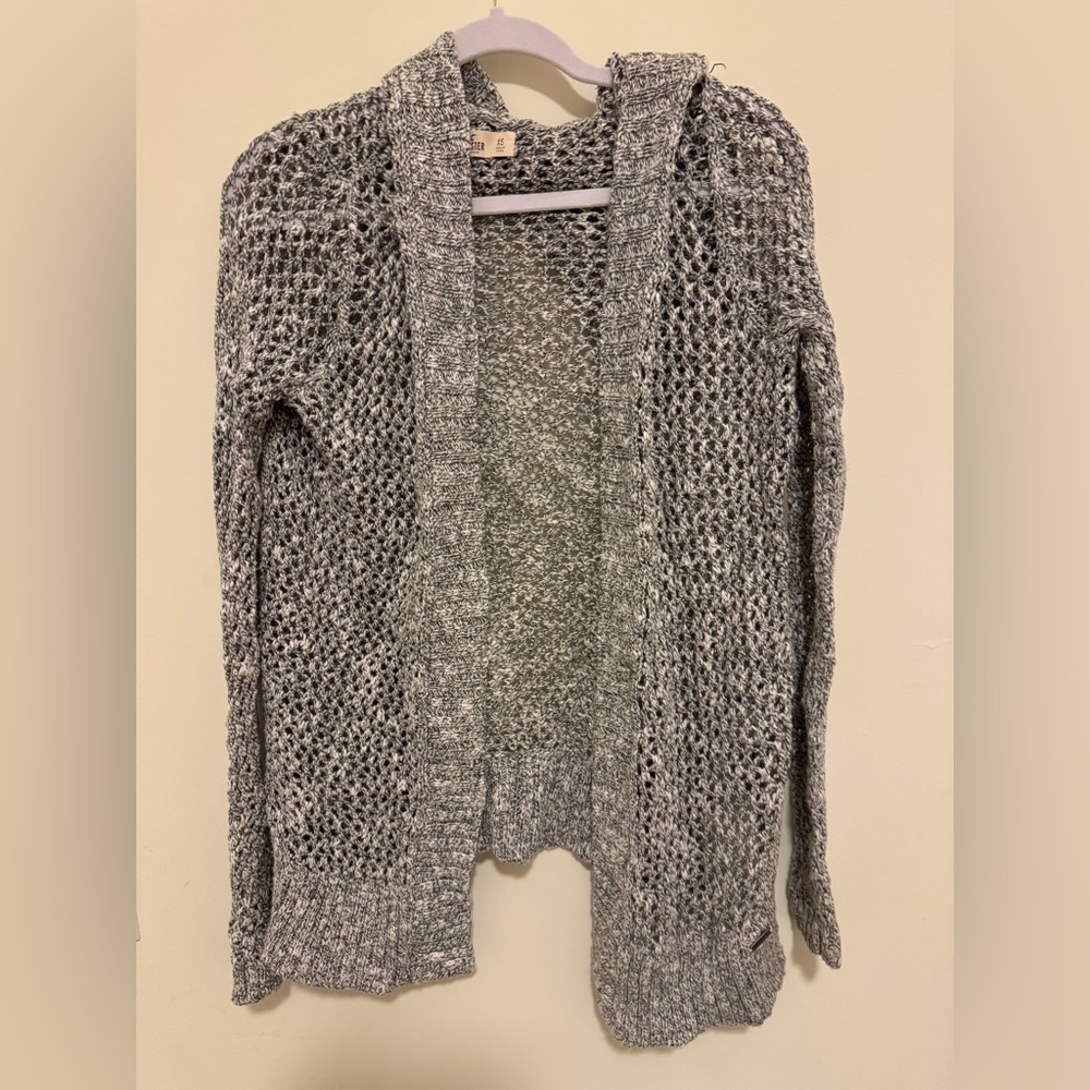 Hollister Open-Front Gray Marled Knit Cardigan